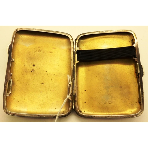 103 - Joseph Gloster, hallmarked silver George V cigarette card case, Birmingham assay 1946, 80 x 60 mm, 6... 