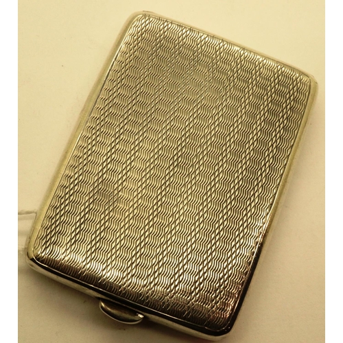 106 - Hallmarked silver George V stamp case, Birmingham assay 1922, 55 x 45 mm, 31g. P&P Group 1 (£14+VAT ... 