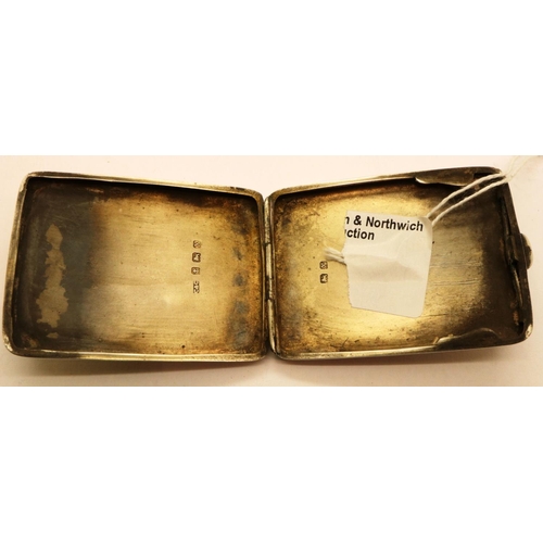 106 - Hallmarked silver George V stamp case, Birmingham assay 1922, 55 x 45 mm, 31g. P&P Group 1 (£14+VAT ... 