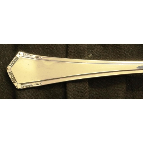 110 - Lanson Ltd, hallmarked silver George VI serving spoon, Birmingham assay 1945, L: 21 cm, 70g. P&P Gro... 