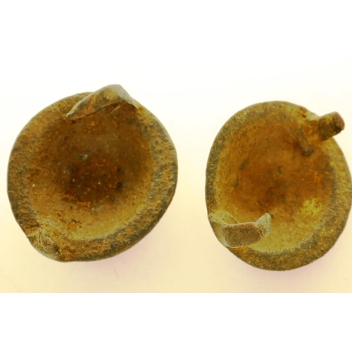 131 - Two Saxon design shield bosses, L: 22 mm. P&P Group 0 (£5+VAT for the first lot and £1+VAT for subse... 