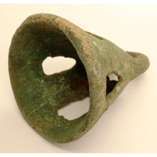 132 - Large Bronze Age crotal bell, H: 50 mm. P&P Group 0 (£5+VAT for the first lot and £1+VAT for subsequ... 