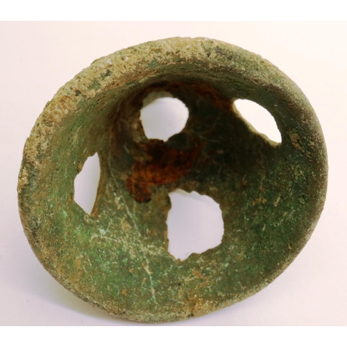 132 - Large Bronze Age crotal bell, H: 50 mm. P&P Group 0 (£5+VAT for the first lot and £1+VAT for subsequ... 