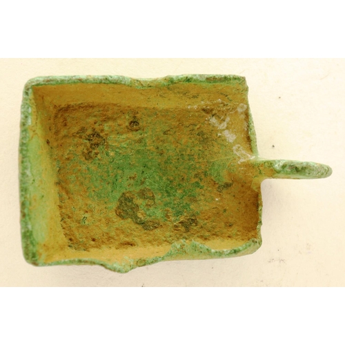 147 - Roman Bronze applique with enamel intact, L: 19 mm. P&P Group 0 (£5+VAT for the first lot and £1+VAT... 