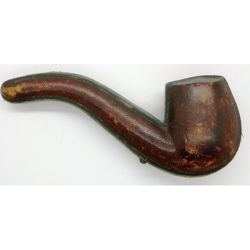 179 - Cased smoking pipe with amber stem and white metal mount. P&P Group 1 (£14+VAT for the first lot and... 