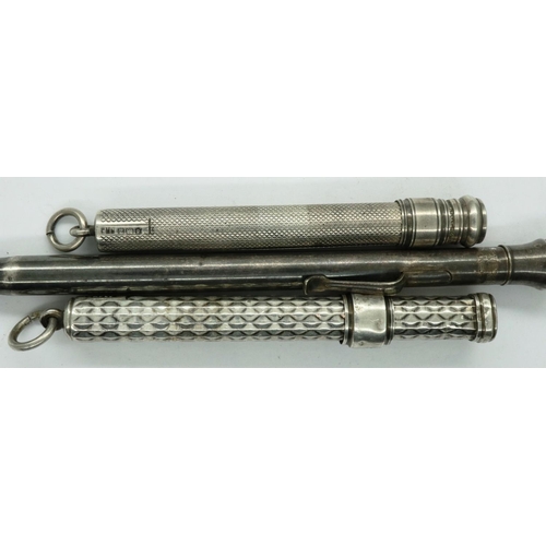 182 - Two 925 silver propelling pencils and a silver plated example (3). P&P Group 1 (£14+VAT for the firs... 