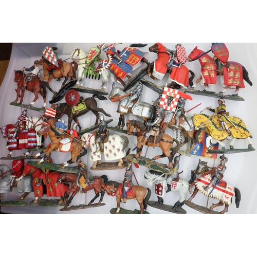 186 - Twenty one Delprado issue mounted soldiers various types including knights archers, mostly in good c... 