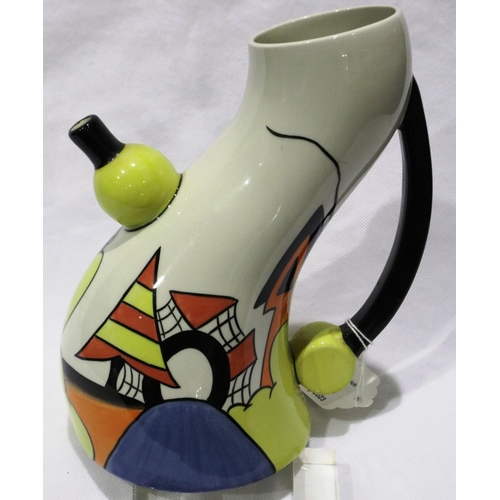 192 - Lorna Bailey Old Ellgreave Pottery jug in the Steamer Bridge pattern, H: 21 cm, no chips or cracks. ... 