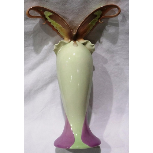 200 - Large Franz butterfly vase, H: 41 cm, no cracks or chips. Not available for in-house P&P