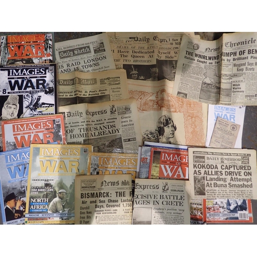 1211 - Mixed newspaper clippings and images of War magazines. P&P Group 1 (£14+VAT for the first lot and £1... 