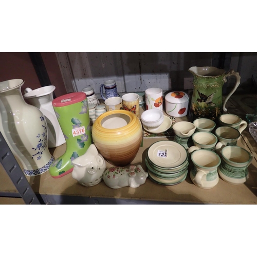 1222 - Quantity of mixed ceramics including jugs largest H: 30 cm. Not available for in-house P&P