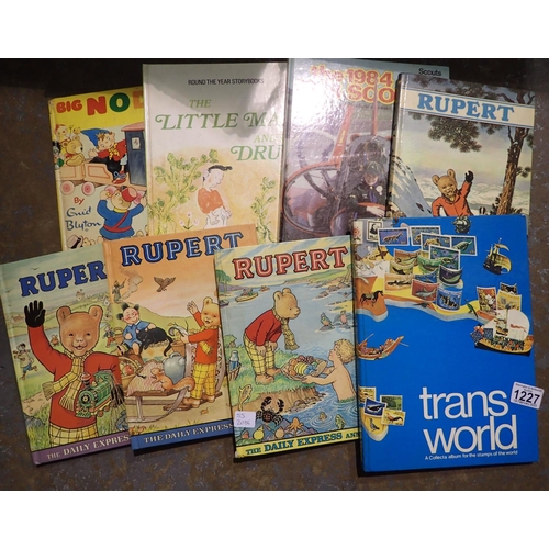 1227 - Quantity of mainly childrens annuals, including Rupert. Not available for in-house P&P