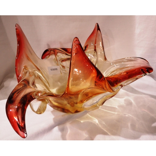 1238 - Studio Art glass bowl, D: 30 cm. Not available for in-house P&P