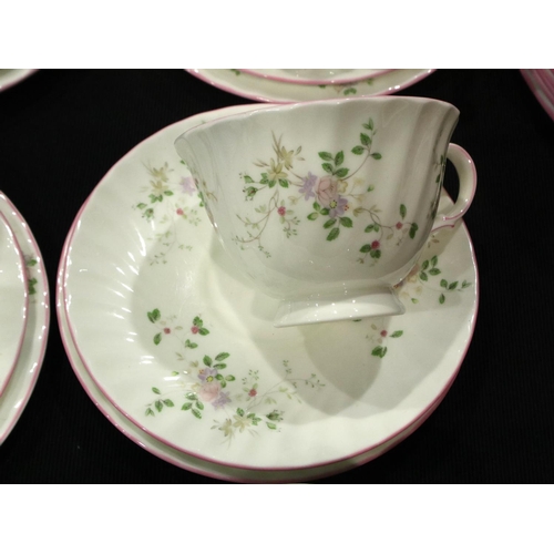 260 - M&S dinner and tea service in the Melrose pattern, no 2605, small crack to sugar bowl (62). Not avai... 