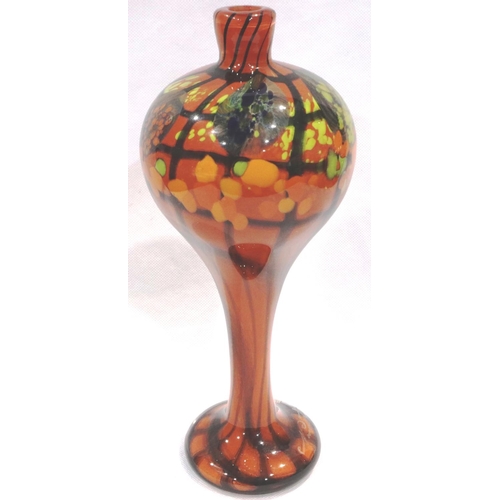 310 - Ioan Nemtoi glass candle holder, H: 25 cm, no chips or cracks. P&P Group 3 (£25+VAT for the first lo... 