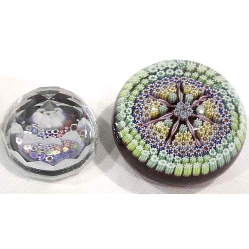 312 - Boxed Murano millefiori paperweight and a larger example, both in good condition. P&P Group 1 (£14+V... 