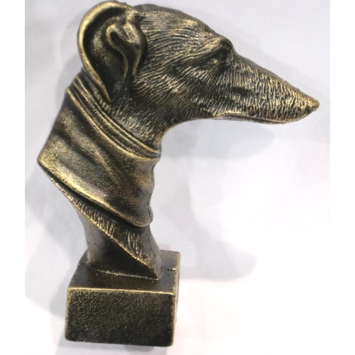 316 - Bronzed cast iron greyhound bust, H: 20 cm. P&P Group 1 (£14+VAT for the first lot and £1+VAT for su... 