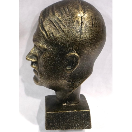 318 - Bronzed cast iron bust of Adolf Hitler, H: 23 cm. P&P Group 1 (£14+VAT for the first lot and £1+VAT ... 