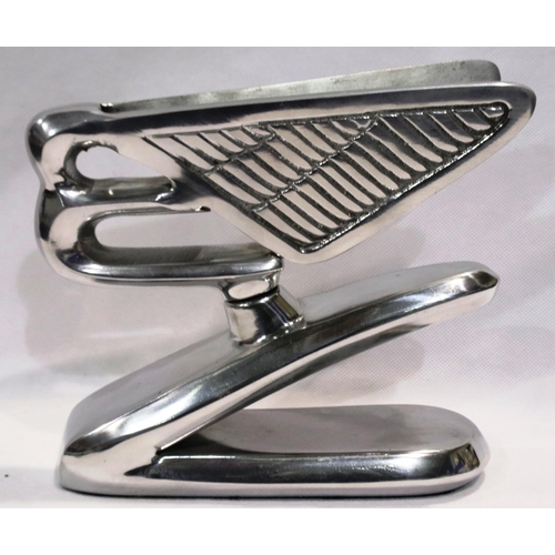 320 - Chrome Bentley B on stand, L: 18 cm. P&P Group 1 (£14+VAT for the first lot and £1+VAT for subsequen... 