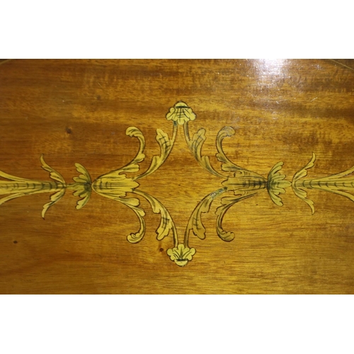 335 - Two walnut trays with inlaid decoration and brass handles, largest L: 65 cm. P&P Group 3 (£25+VAT fo... 