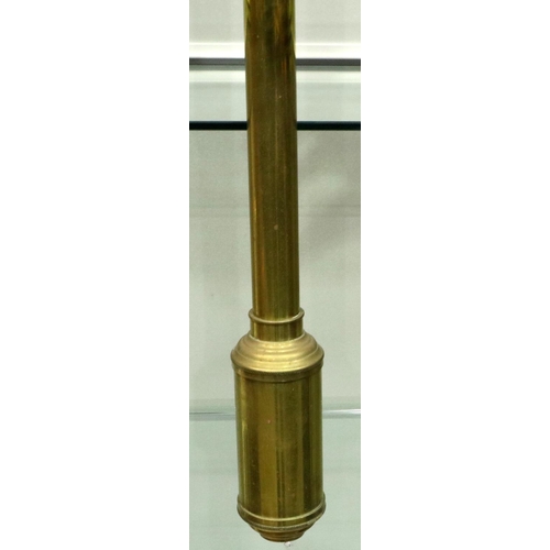 347 - Brass barometer on gimball by Desterro of Lisbon, H: 96 cm. P&P Group 3 (£25+VAT for the first lot a... 