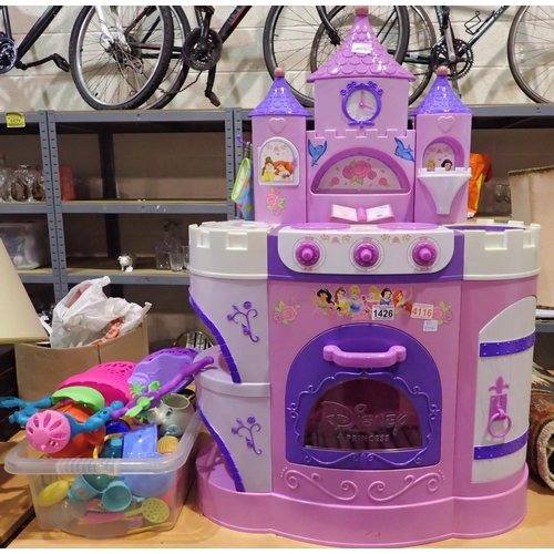 1426 - Disney Princess kitchen and accessories. Not available for in-house P&P