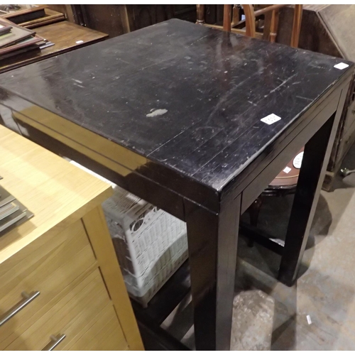 1531 - High level black painted bistro table, 60 x 60 x 110H cm. Not available for in-house P&P