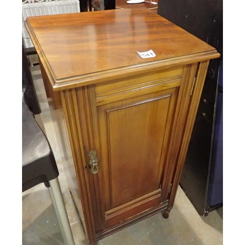 1541 - Mahogany single door pot cupboard. Not available for in-house P&P