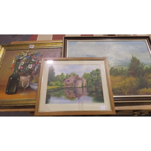 1554 - Two oils on board by John Clare and a watercolour. Not available for in-house P&P