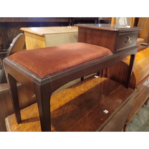 1586 - Stag telephone table with single drawer, 80 x 30 x 50 cm. Not available for in-house P&P