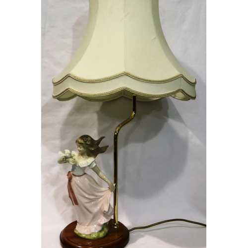 352 - Figural table lamp on wooden base, H: 65 cm. All electrical items in this lot have been PAT tested f... 