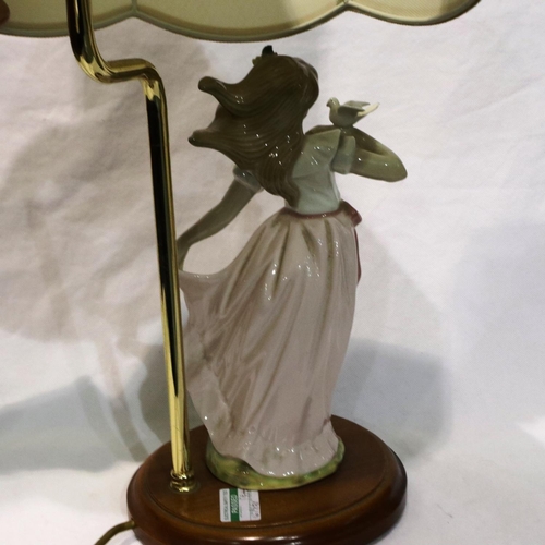 352 - Figural table lamp on wooden base, H: 65 cm. All electrical items in this lot have been PAT tested f... 