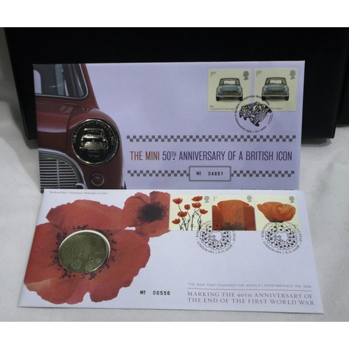 362 - Two albums of medallic first day covers to include Celebrating 150 Years of Big Ben. P&P Group 2 (£1... 