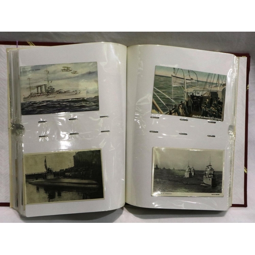 363 - Album containing 144 postcards, Naval subjects. P&P Group 1 (£14+VAT for the first lot and £1+VAT fo... 