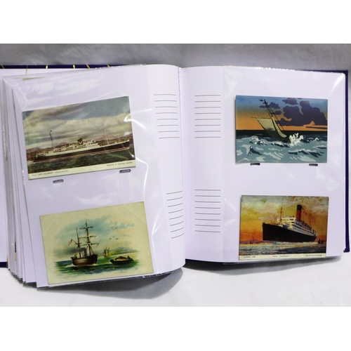 364 - Album containing 140 shipping related postcards. P&P Group 1 (£14+VAT for the first lot and £1+VAT f... 