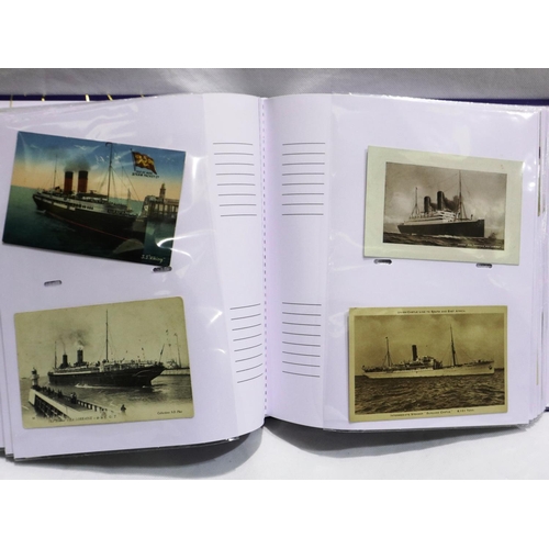 364 - Album containing 140 shipping related postcards. P&P Group 1 (£14+VAT for the first lot and £1+VAT f... 