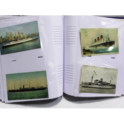 364 - Album containing 140 shipping related postcards. P&P Group 1 (£14+VAT for the first lot and £1+VAT f... 