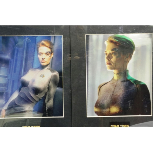 373 - Star Trek memorabilia, Next Generation and Voyager film negatives and three pictures with CoA. P&P G... 