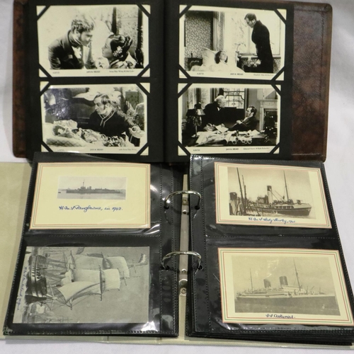 376 - Two albums of postcards, shipping and film stars. P&P Group 1 (£14+VAT for the first lot and £1+VAT ... 