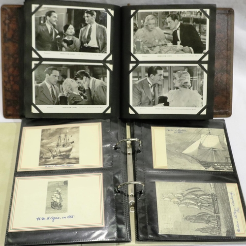 376 - Two albums of postcards, shipping and film stars. P&P Group 1 (£14+VAT for the first lot and £1+VAT ... 