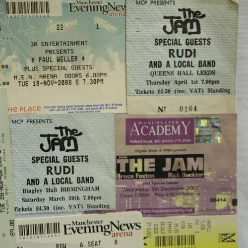 393 - The Jam and Paul Weller concert tickets, framed. P&P Group 1 (£14+VAT for the first lot and £1+VAT f... 