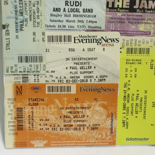 393 - The Jam and Paul Weller concert tickets, framed. P&P Group 1 (£14+VAT for the first lot and £1+VAT f... 