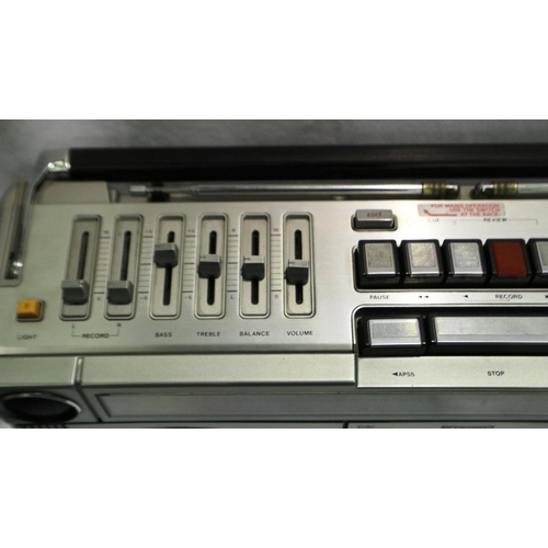 398 - Sharp GF-9090E radio cassette in original gold retail box, good cosmetic condition. All electrical i... 