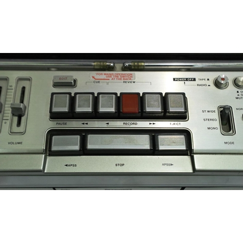 398 - Sharp GF-9090E radio cassette in original gold retail box, good cosmetic condition. All electrical i... 