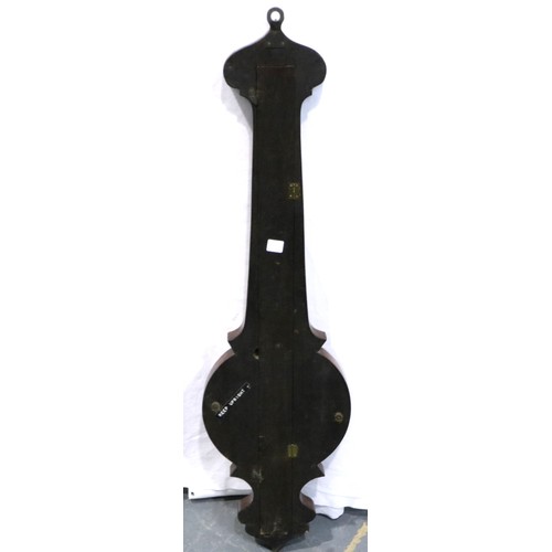 346A - Mother of pearl inlaid banjo barometer, H: 95 cm. P&P Group 2 (£18+VAT for the first lot and £3+VAT ... 