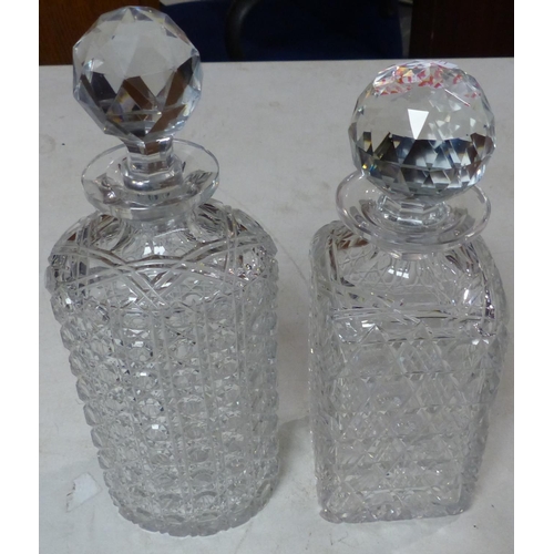 1160 - Two crystal decanters. Not available for in-house P&P