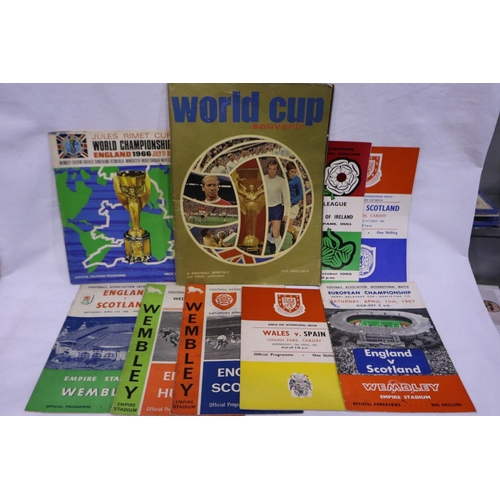 2211A - Mixed International football programmes (7), and a 1966 World Cup programme. P&P Group 1 (£14+VAT fo... 