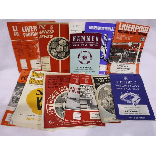 2211C - Mixed Liverpool Home & Away programmes, circa 1960s (30). P&P Group 1 (£14+VAT for the first lot and... 