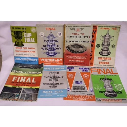 2211J - Eight 1960s Cup Final programmes. P&P Group 1 (£14+VAT for the first lot and £1+VAT for subsequent l... 