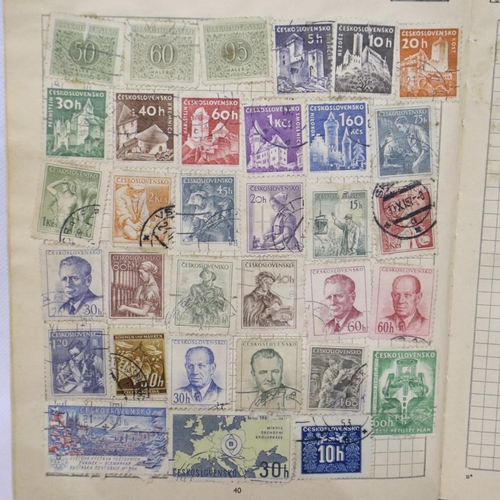 377A - World stamp album with two pages of China. P&P Group 2 (£18+VAT for the first lot and £3+VAT for sub... 